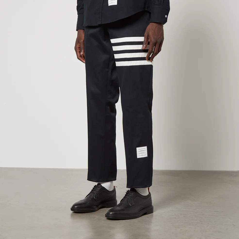 Thom Browne Unconstructed 4-Bar Cotton-Twill Chinos Image 1