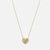 Coach C Heart Crystal and Gold-Tone Necklace - Image 1