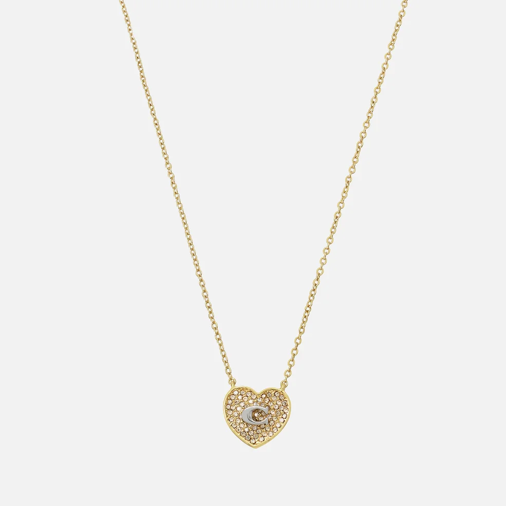 Coach C Heart Crystal and Gold-Tone Necklace Image 1