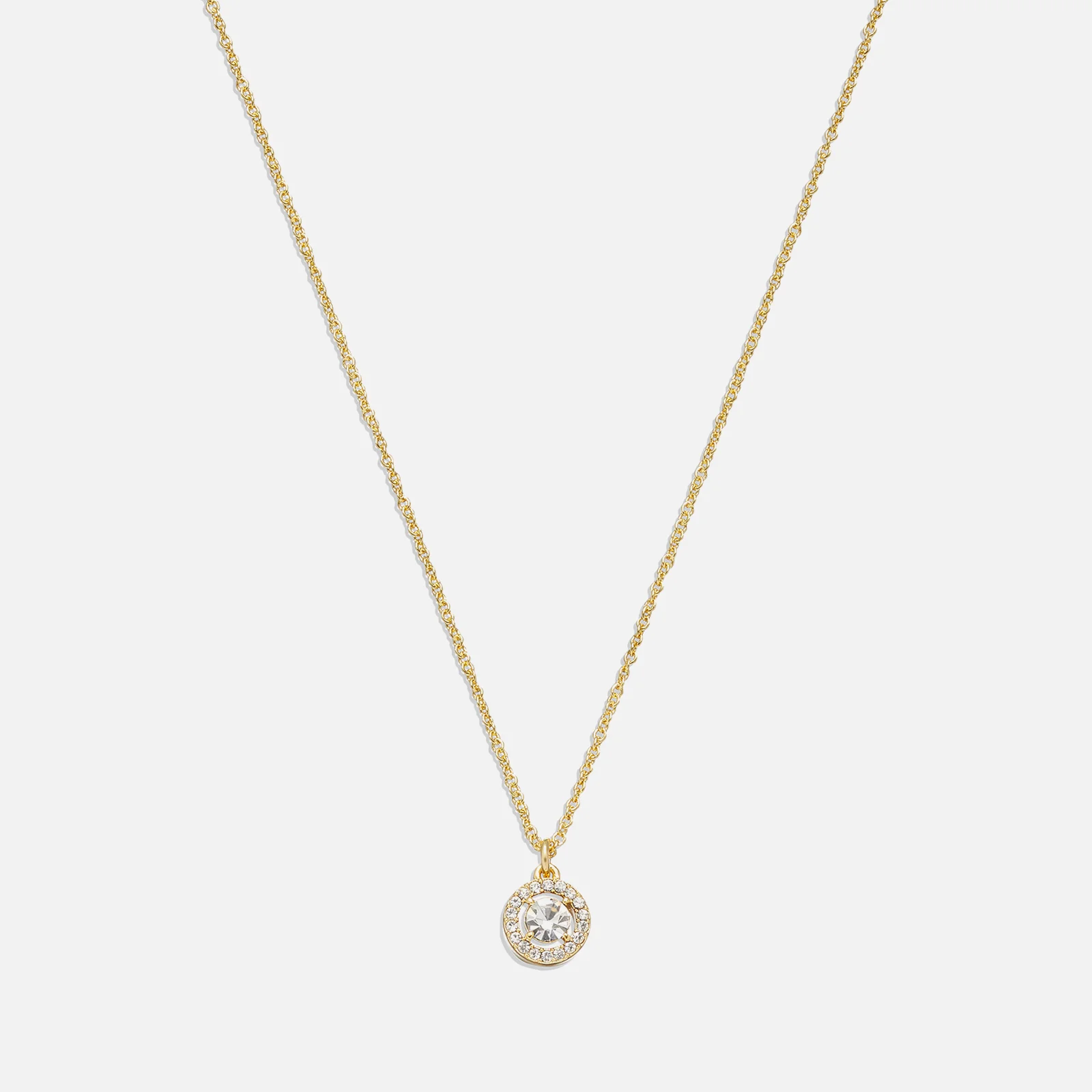 Coach Pave Halo Pendant Gold-Plated Necklace Image 1