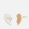 Coach Signature Mismatched Heart Gold and Silver-Tone Earrings - Image 1