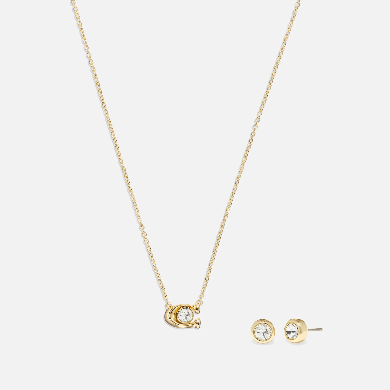 Coach Signature Gold-Tone Necklace and Earrings Set Image 1
