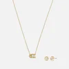 Coach Signature Gold-Tone Necklace and Earrings Set - Image 1