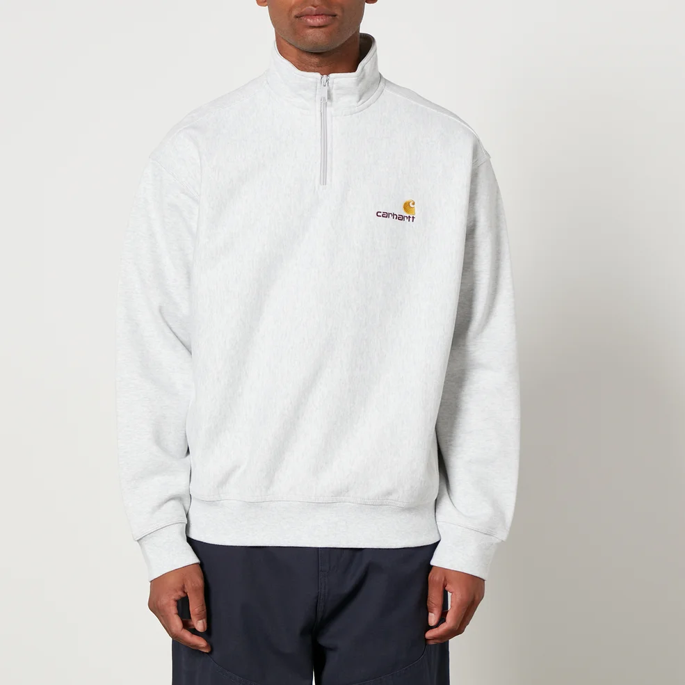Carhartt WIP Half Zip American Script Cotton-Blend Jersey Sweatshirt Image 1
