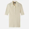 A.P.C Danae Ribbed Cotton-Jersey Polo Top - M - Image 1