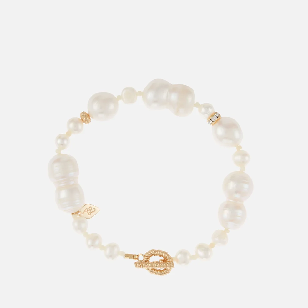 Anni Lu Gold-Tone and Glass Pearl Bracelet Image 1