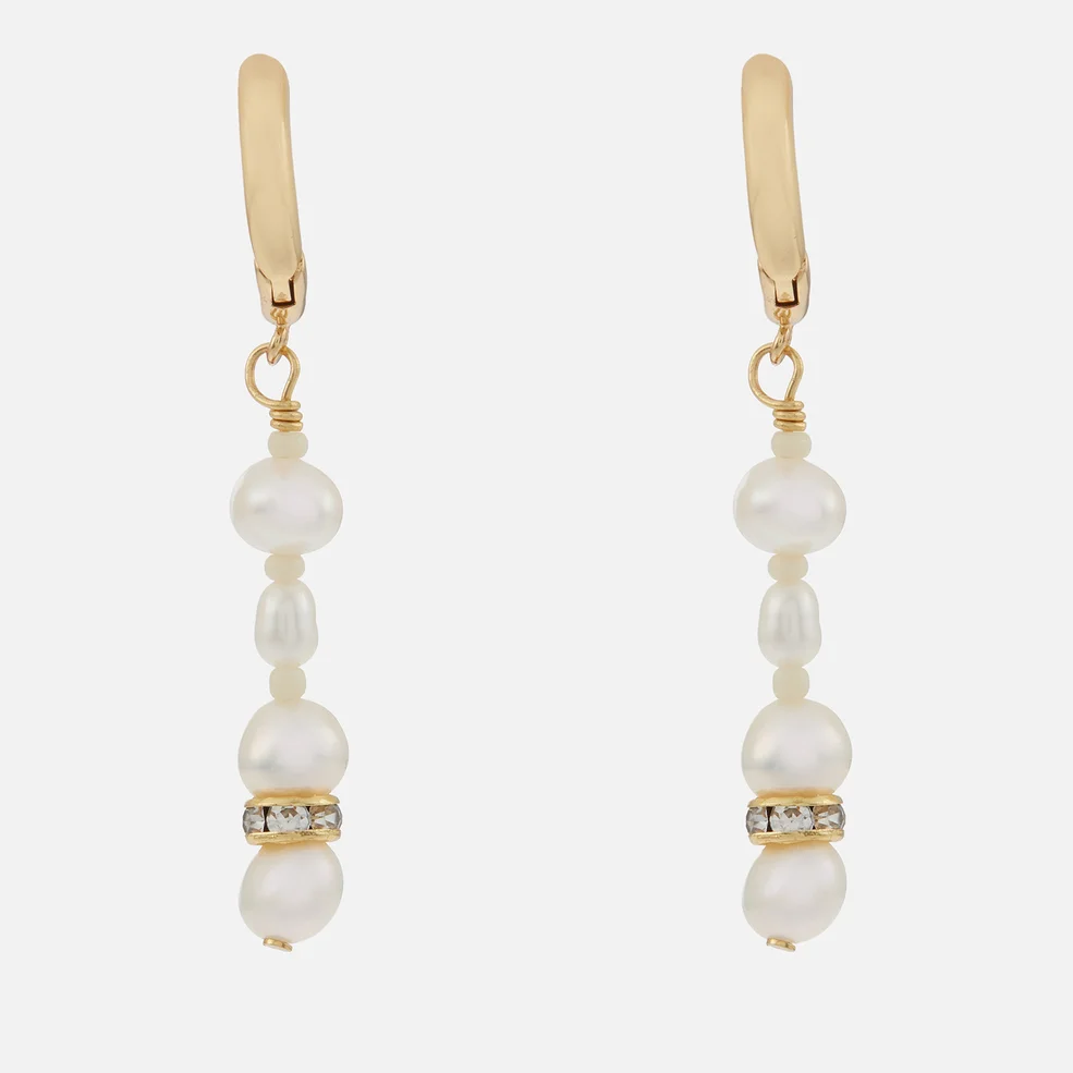 Anni Lu Gold-Tone and Glass Pearl Hoop Earrings Image 1