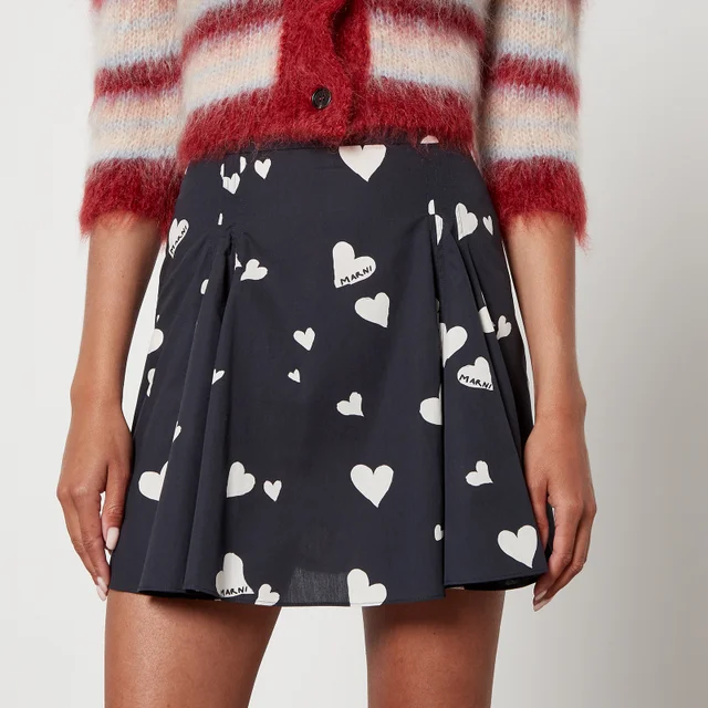 Marni Printed Cotton-Poplin Mini Skirt