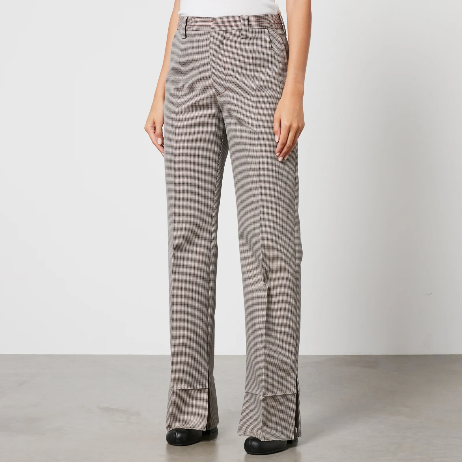 Marni Houndstooth Wool-Blend Trousers Image 1