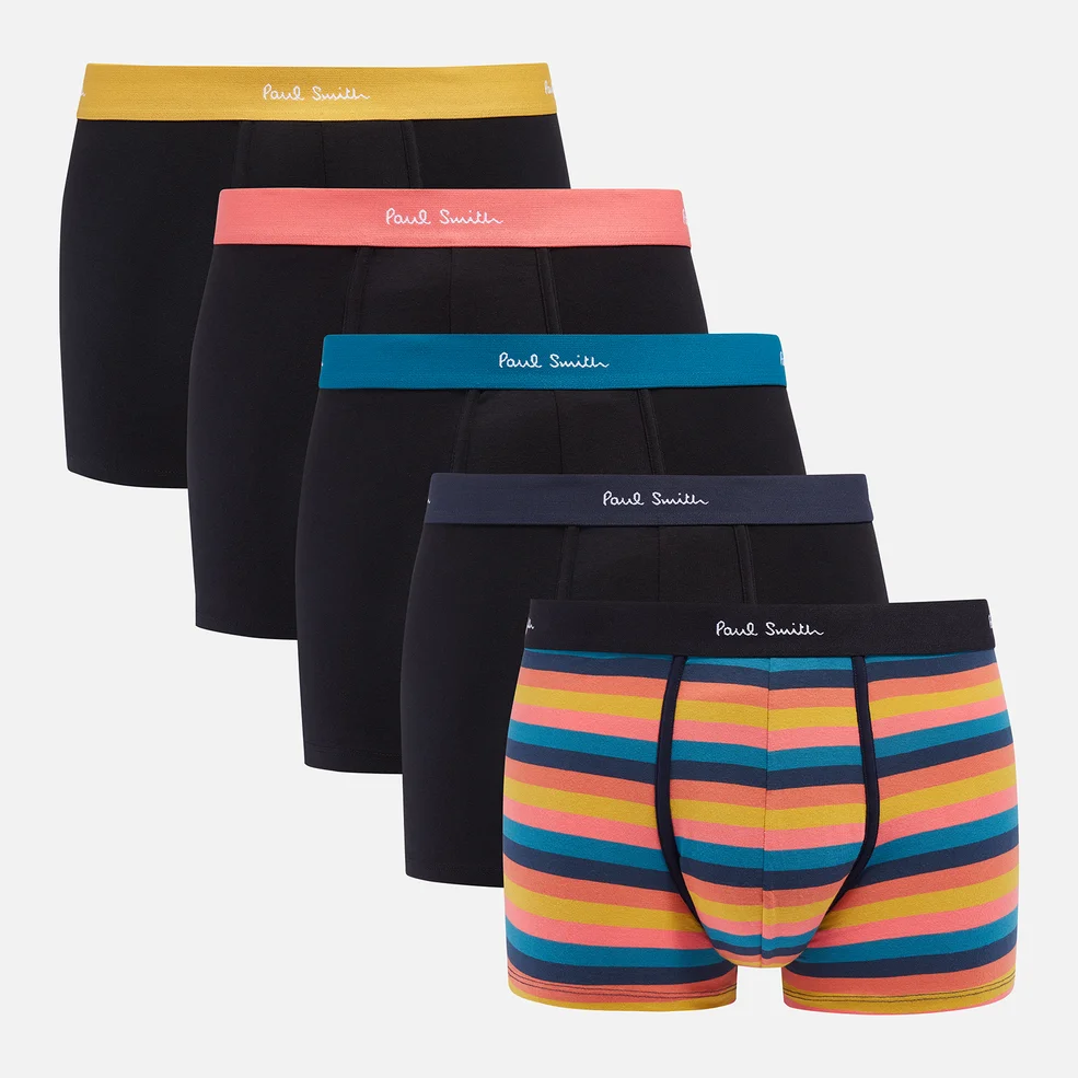 PS Paul Smith Five-Pack Cotton-Blend Trunk Boxer Shorts Image 1