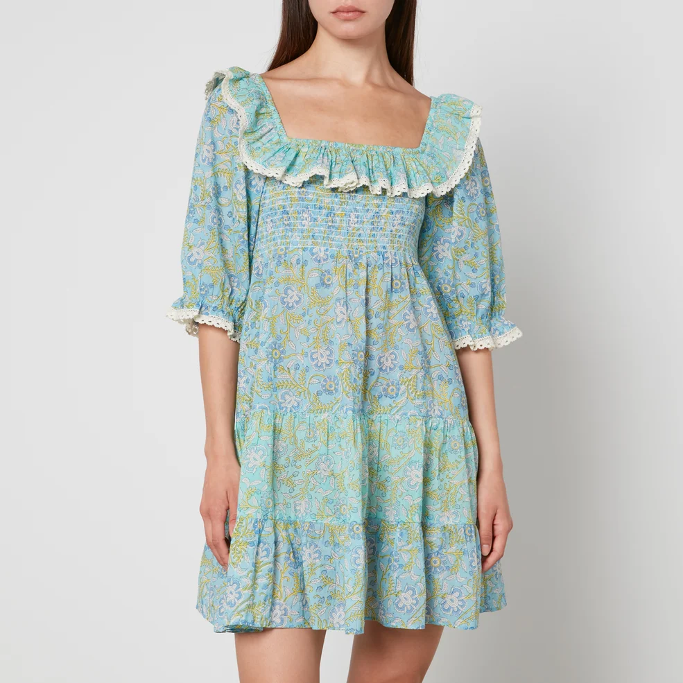 RIXO Harlow Printed Cotton Mini Dress Image 1