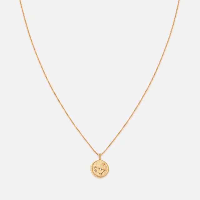 Astrid & Miyu Capricorn Zodiac 18-Karat Gold-Plated Recycled Sterling Silver Necklace