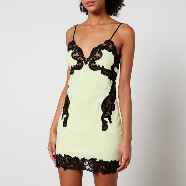 Alexander Wang Embroidered Mesh and Cotton-Terry Mini Dress