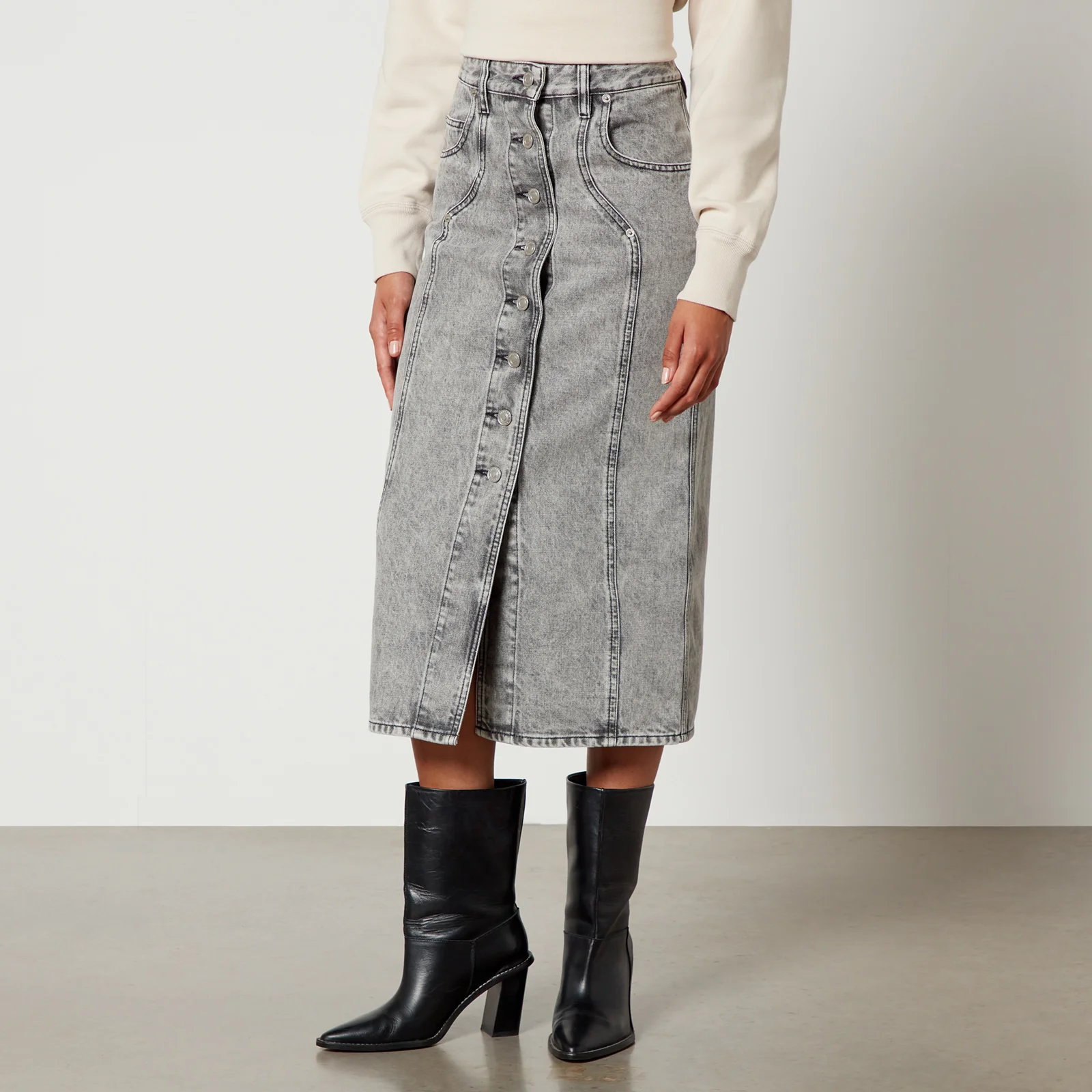 Marant Etoile Vandy Denim Midi Skirt Image 1