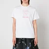 Ganni Basic Pink Bunny Organic Cotton Jersey T-Shirt - Image 1