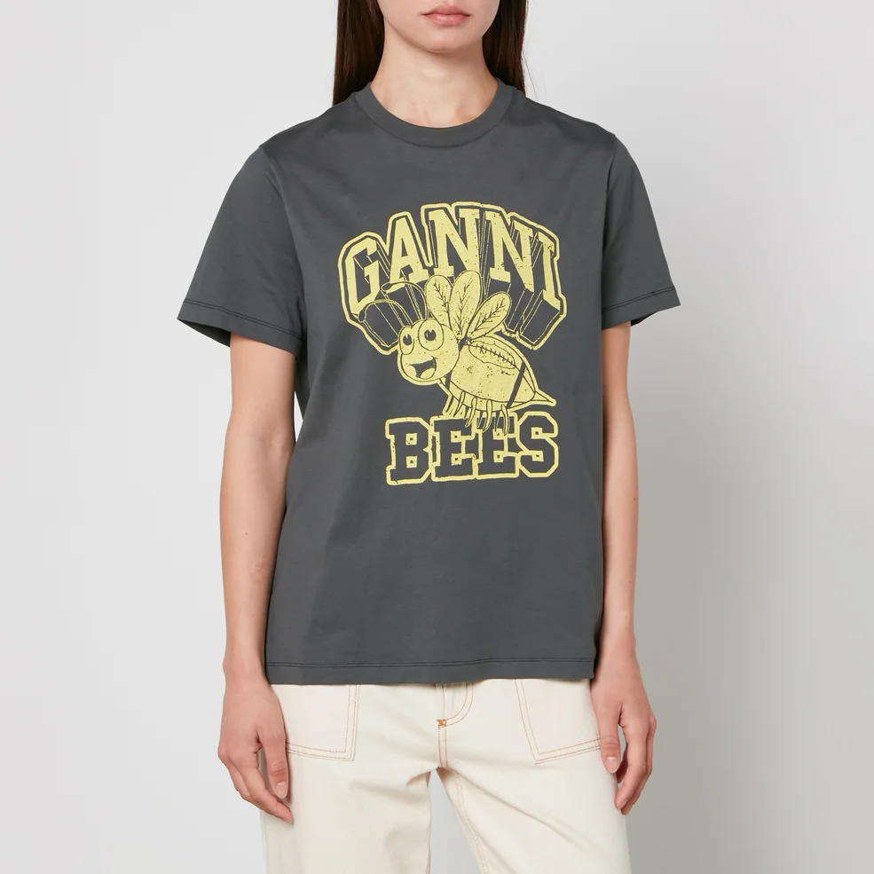 Ganni Basic Yellow Bee Organic Cotton Jersey T-Shirt Image 1