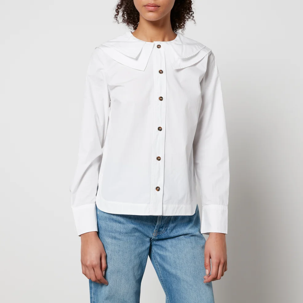 Ganni Cotton-Poplin Shirt - EU 34/UK 6 Image 1