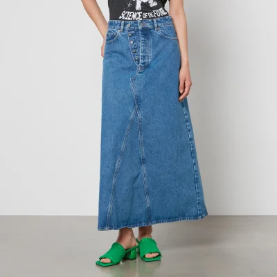 Ganni Organic Denim Maxi Skirt