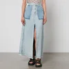 Sea New York Oona Frayed Denim Midi Skirt - Image 1