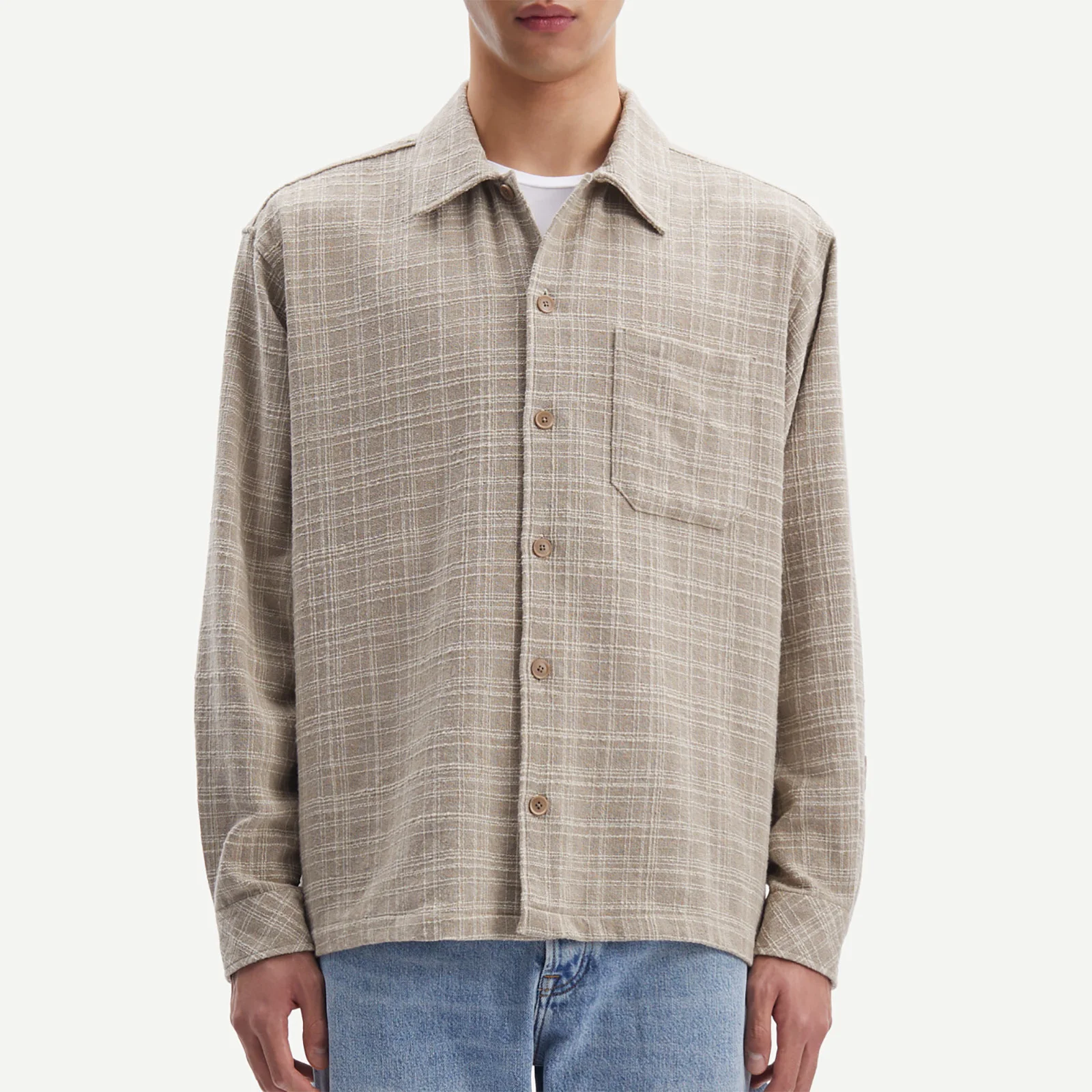 Samsøe Samsøe Castor Cotton-Blend Flannel Shirt Image 1