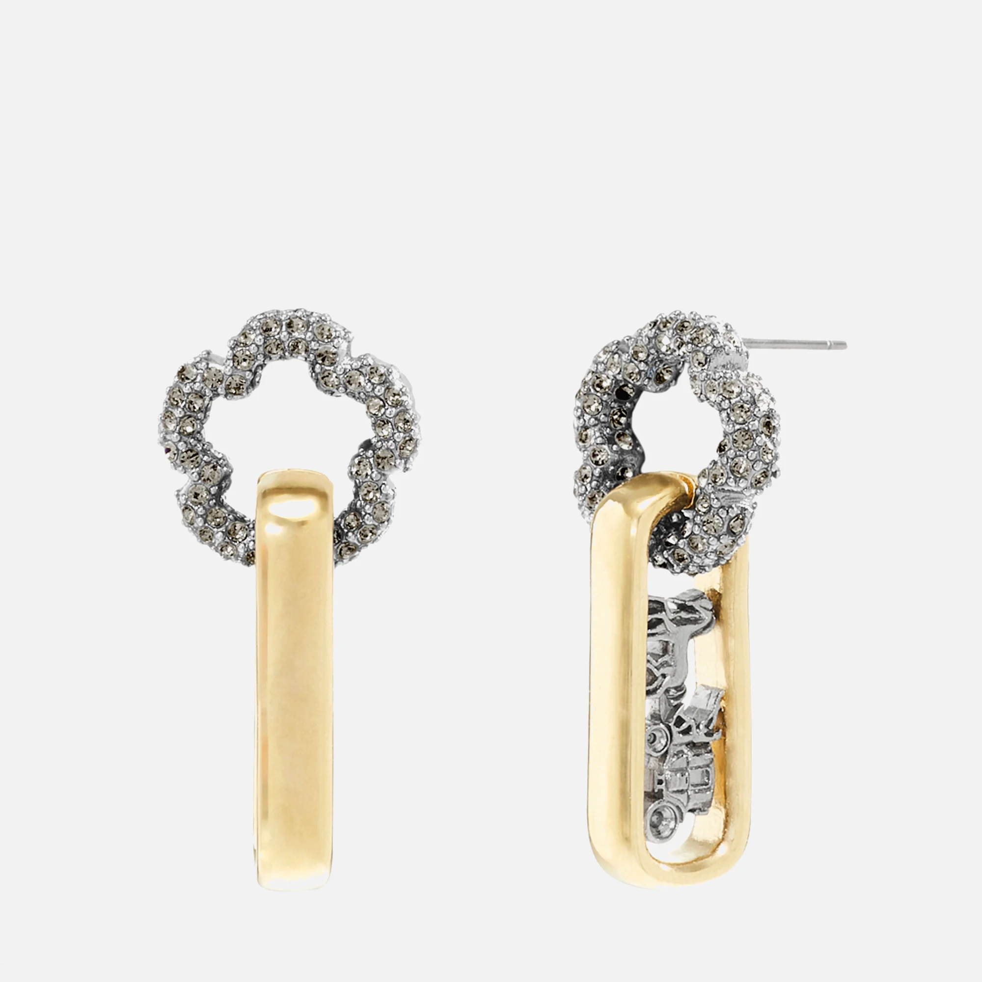 Coach Tearose Statement Gold and Silver-Tone Earrings Image 1