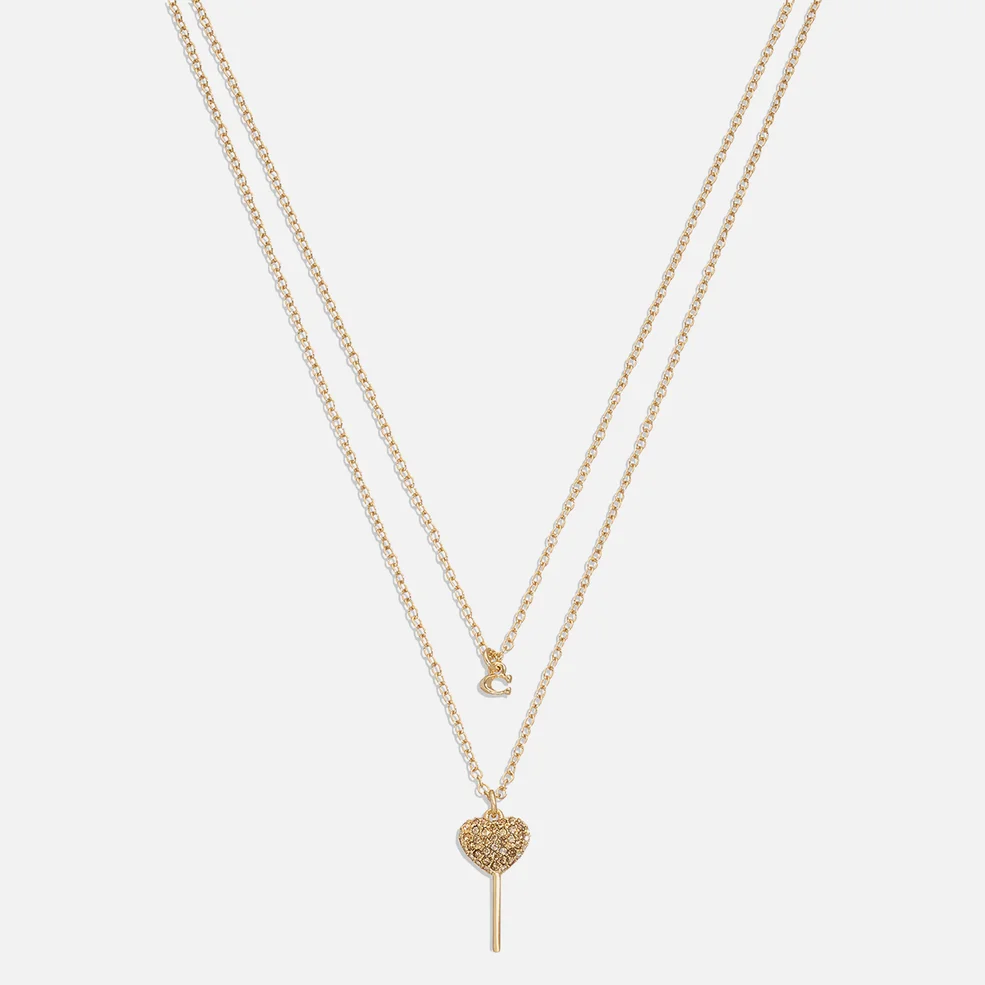Coach Lollipop Gold-Toned Brass Multi Layer Necklace Image 1