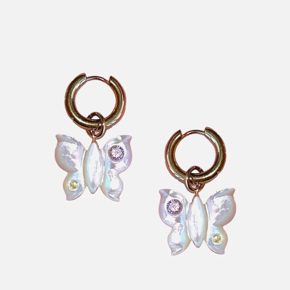 Notte Farfalla Glow Mother of Pearl Gold-Plated Earrings Image 1