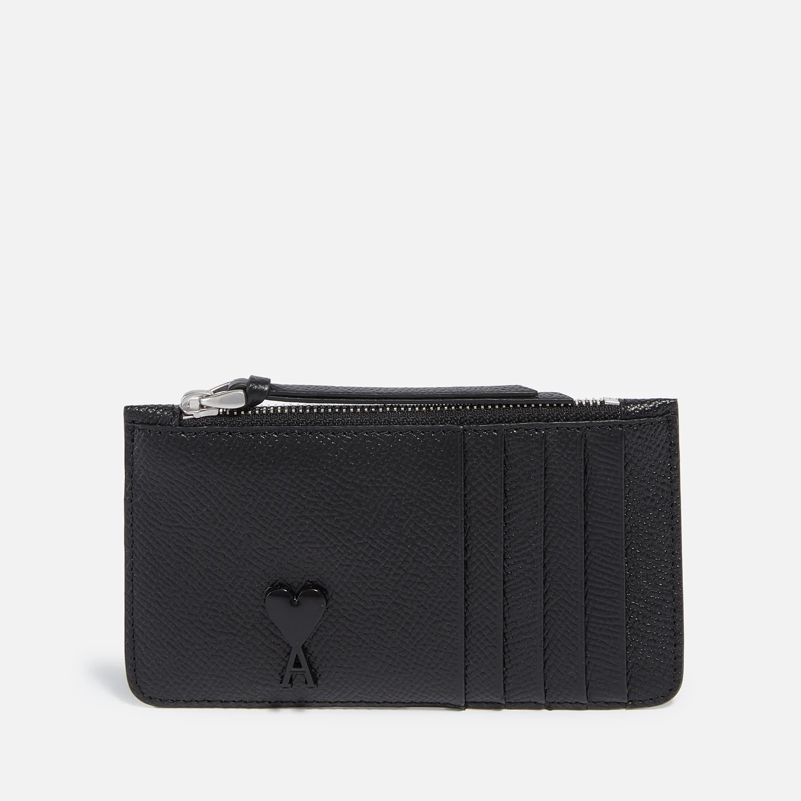 AMI De Coeur Zipped Leather Cardholder Image 1