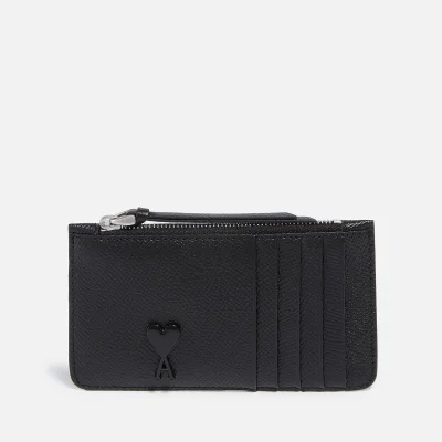 AMI De Coeur Zipped Leather Cardholder