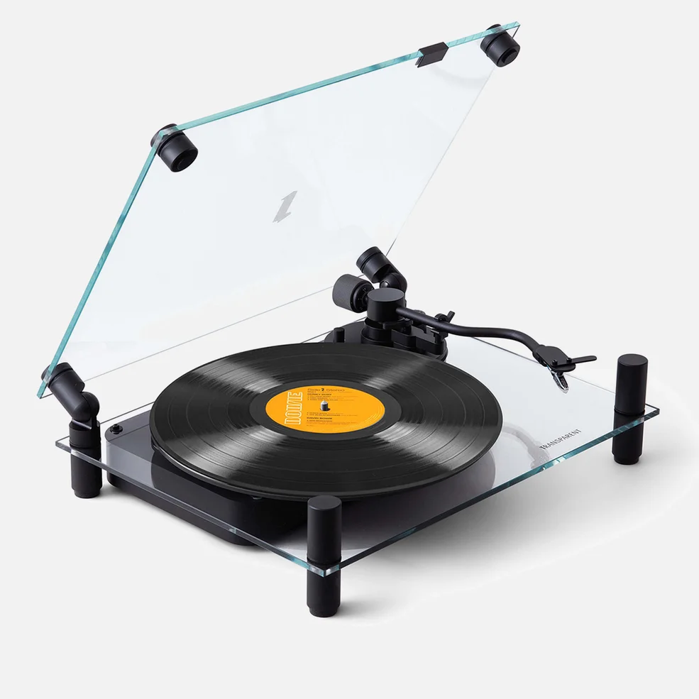 Transparent Turntable/ Record Player - Black Image 1