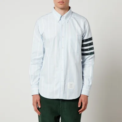 Thom Browne 4-Bar Paisley and Striped Silk Shirt - 4/XL