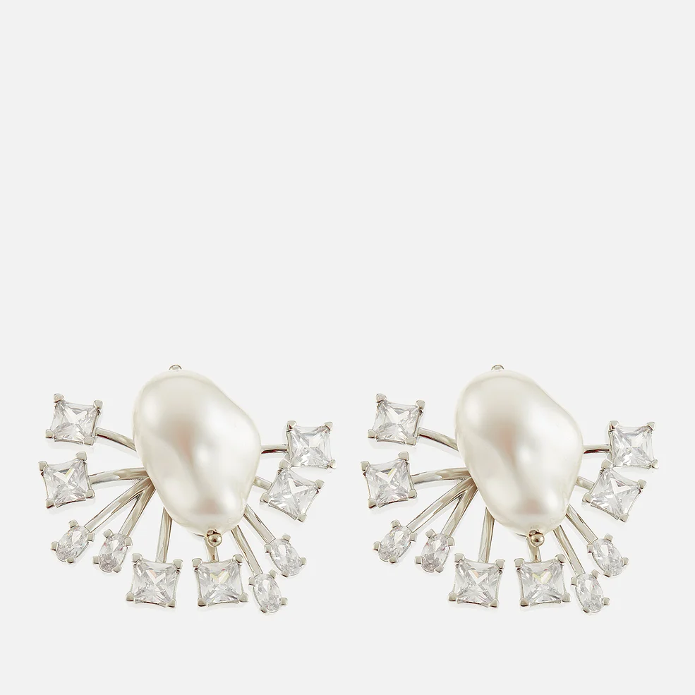 Shrimps Eira Silver-Tone, Faux Pearl and Crystal Earrings Image 1