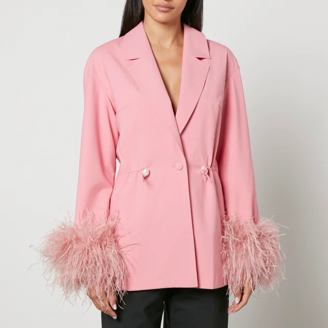 Sleeper Girl With Pearl Feather-Trimmed Crepe Blazer