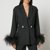 Sleeper Girl With Pearl Feather-Trimmed Crepe Blazer - S - Image 1