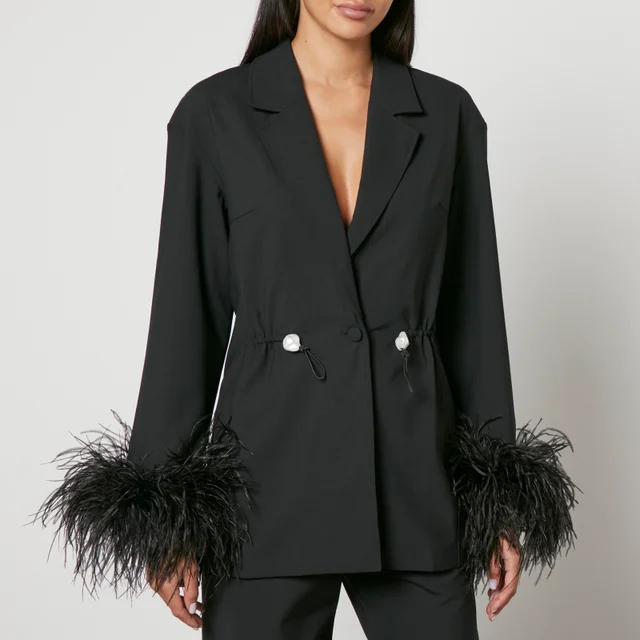 Sleeper Girl With Pearl Feather-Trimmed Crepe Blazer