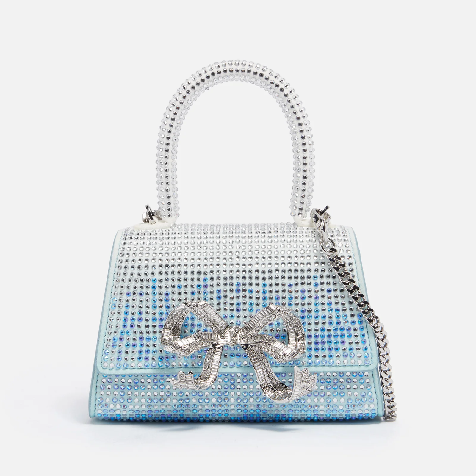Self-Portrait Bow Embellished Ombré Leather Micro Bag Image 1