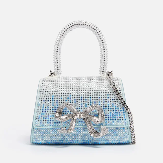 Self-Portrait Bow Embellished Ombré Leather Micro Bag