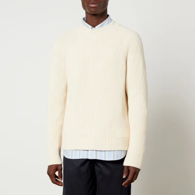 AMI Ribbed Cotton and Wool-Blend Jumper - L