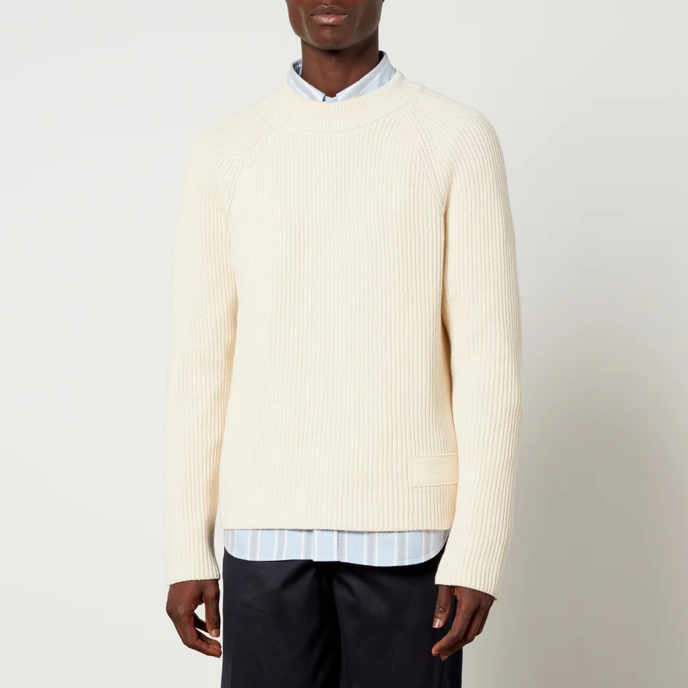 AMI Ribbed Cotton and Wool-Blend Jumper Image 1