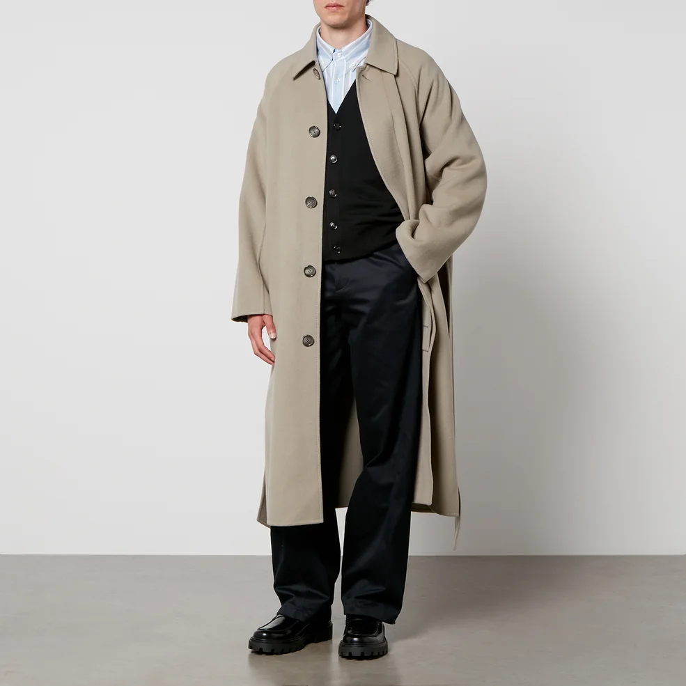 AMI Long Belted Wool and Cashmere-Blend Coat Image 1