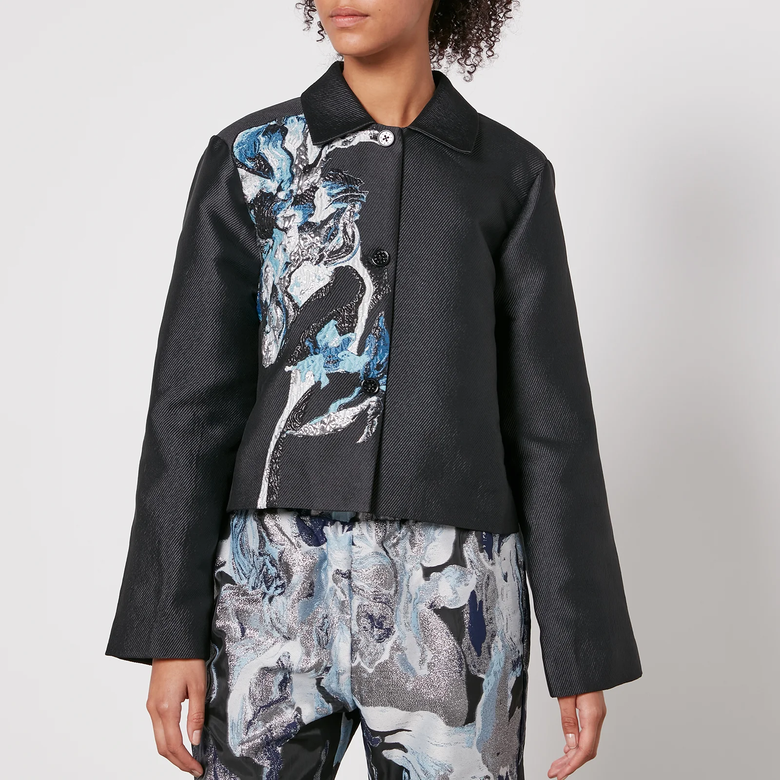 Stine Goya Kiana Floral-Jacquard and Twill Jacket Image 1