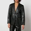 Anine Bing Classic Faux and Recycled Leather Blazer - Image 1