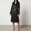 Good American Chino Faux-Leather Trench Coat - L/XL - Image 1