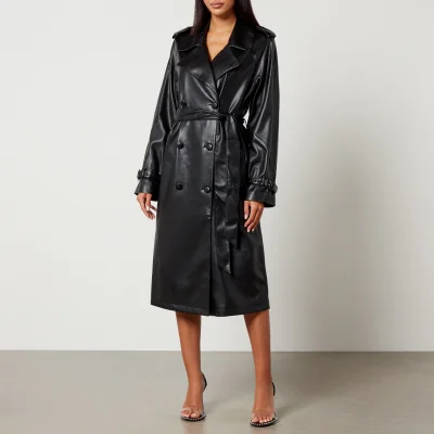 Good American Chino Faux-Leather Trench Coat - L/XL