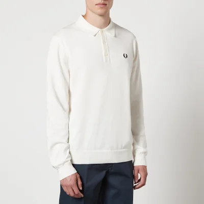 Fred Perry Classic Wool and Cotton-Blend Polo Jumper - S