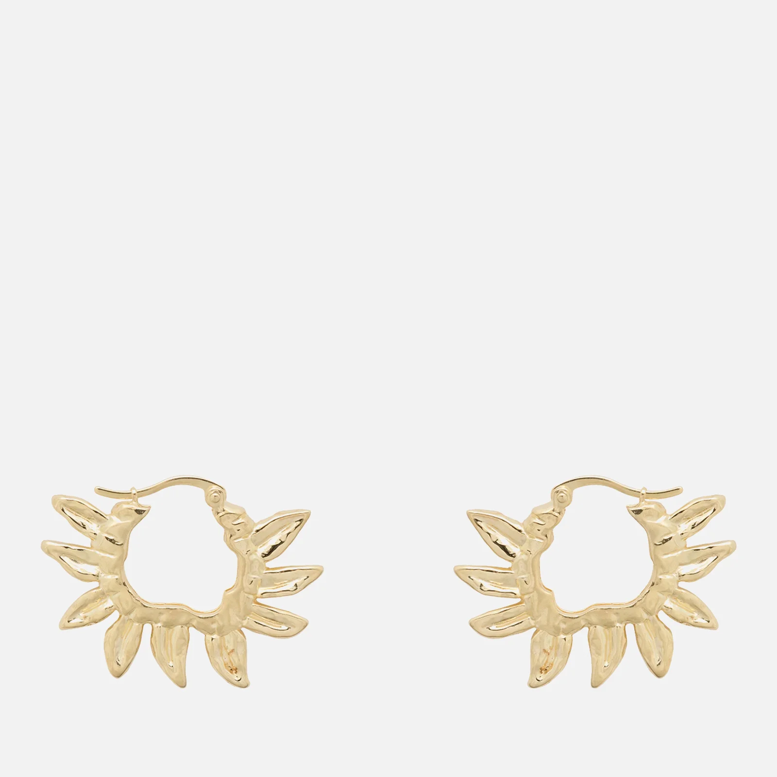 anna + nina Sunflower Petals Gold-Plated Sterling Silver Hoop Earrings Image 1
