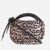 Ganni Knot Leopard-Printed Woven Mini Bag - Image 1