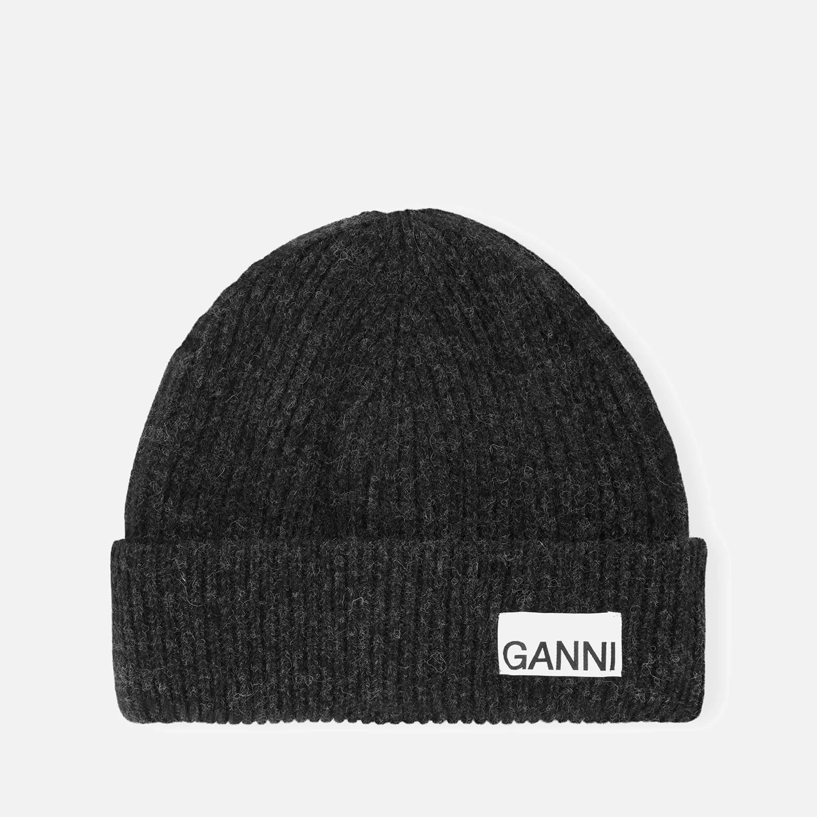 Ganni Light Structured Rib Knit Beanie Image 1