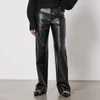 ROTATE Birger Christensen Logo-Embossed Faux Leather Trousers - Image 1