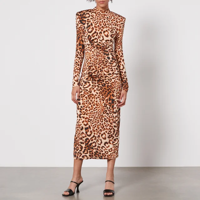 ROTATE Birger Christensen Leopard-Print Jersey Dress